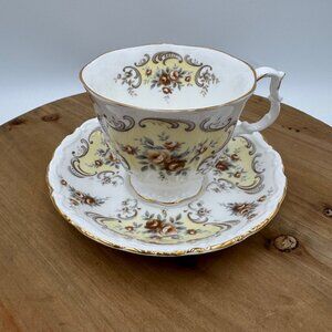 Royal Albert Tea Cup and Saucer Set September Song Pattern England Vintage